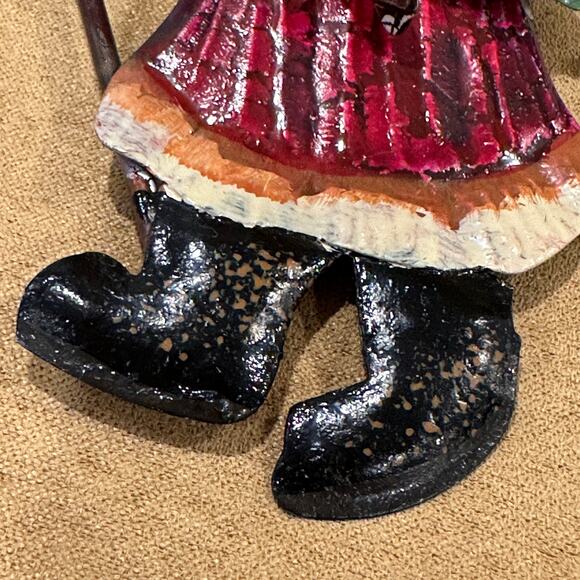 Santa Claus Christmas Tree Ornament Metal Tin Pieced Classic Old Fashioned - Picture 6 of 9